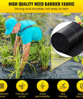 Heavy Duty Driveway And Landscape Fabric 6x300 Ft Weed Barrier For Erosion Control And French Drain Projects shown in garden