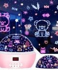 Star Light Rotating Projector For Kiddo Crew, Moon And Stars Night Light With 4 LED Bulbs, colorful projection on wall