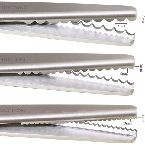 Heavy Duty Pinking Shears with Serrated and Scalloped Blades in 3mm 5mm and 7mm for Fabric Zigzag Cut Scissors for Denim Leather Silk Hand Sharpened by Pro Grade Craftsmen close-up blades