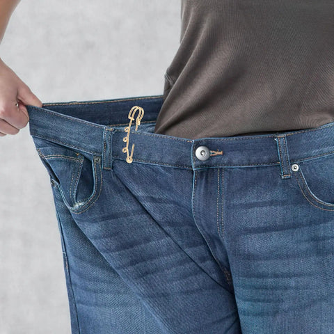 Must Have Set Of Twenty Super Tough Golden Loop Safety Pins To Quick Fix Denim And Anchor Heavy Skirts While Halting Embarrassing Wardrobe Malfunctions Daily, used to secure large denim.