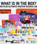Science Kit With Over 60 To 155 Hands On Experiments And A Volcano STEM Lab For Curious Kids Ages 6 Plus open box view
