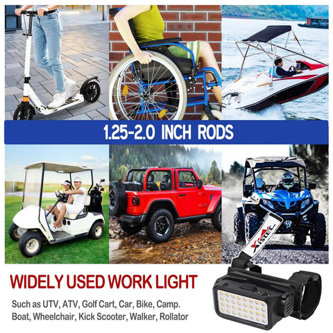 Hella Bright UTV Dome Light Plus Rechargeable Overhead Roll Bar Lamp With Five Lighting Modes And Thirty Two Glow Leds Featuring Auto Memory Function For Trail Rides And Foggy Off Road Adventures shown on various vehicles and environments.