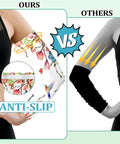 Hummingbird Pattern Gardening Arm Sleeves Keeps You Cool With Thumb Hole For Men And Women, Lightweight Breathable Polyester, Sun Protection, 19 Inch Length, Non Slip Ring, One Size, White
