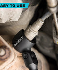 Seven Eighths Inch O2 Sensor Wrench With Flexible Head, Dual End 6-Point And 12-Point, contoured handle in use on sensor