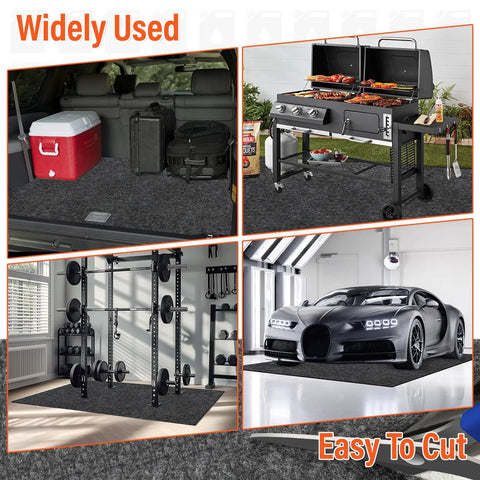2 Pack Premium Oil Spill Mat 36 By 60 Inches for garage floor with grill, car trunk, gym, car protection, highly absorbent.