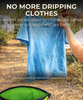 Manual Clothes Wringer For Camping And Travel Ultra Light Hand Wash Spinner removes excess water from blue shirt outdoors.