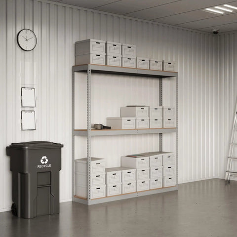 Hella Sturdy Heavy Duty Boltless Shelving Unit 48 By 24 By 84 Inches Gray Cold Rolled Steel Storage Rack Adjustable Shelves With One Thousand Pound Capacity Per Shelf For Garage
