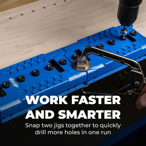 One Quarter Inch Shelf Pin Jig For Cabinets And Furniture With Edge Aligned Precision Hole Drilling Guide in use