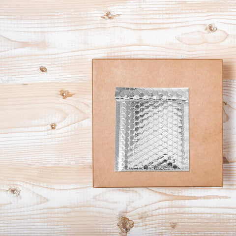 Silver Bubble Mailers 14x16 Plus 4cm Self Sealing Padded Envelopes For Shipping Books And Documents Pack Of 100 on box