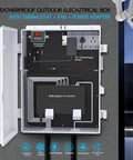 Badass Weatherproof Ip65 Outdoor Electrical Junction Box with Cooling Fan, Thermostat, and Power Adapter internal layout view.