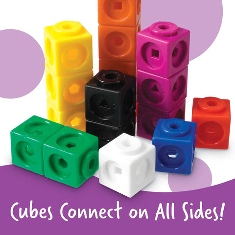 Colorful MathLink cubes stacked together, showcasing Kid Friendly Hands On Linking Math Cubes For Elementary Math Learning.
