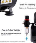 Oil-Free Mini Airbrush Compressor With Cooling Fan And 3L Tank, 47dB Quiet Portable Regulator And Moisture Trap For Nail Art