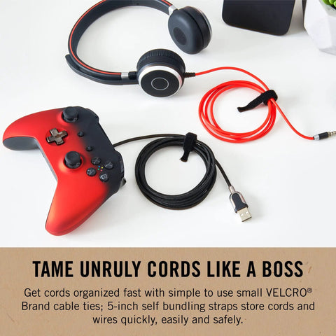 Eco Friendly 5 Inch Small Cable Tie Straps Black Three Eighths Inch Wide Reusable Cord Ties 50 Pack Adjustable No Fuss