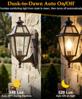 Outdoor lantern showcasing E12 Outdoor Dusk To Dawn Light Bulbs C35 B11 5W 60W Equivalent 500LM 2700K Soft White Photocell Sensor Auto On Off
