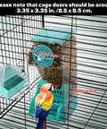 Slick Gravity Feed Bird Feeder Two Pack Clear Acrylic Seed Jar with Hassle Free Drop System and Easy Rinse Basin in use with colorful budgie.