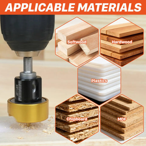 Rock Solid Carbide Tipped Countersink Drill Bit With 1/8 Inch Point And 3/8 Inch Chamfer Angle featuring various materials