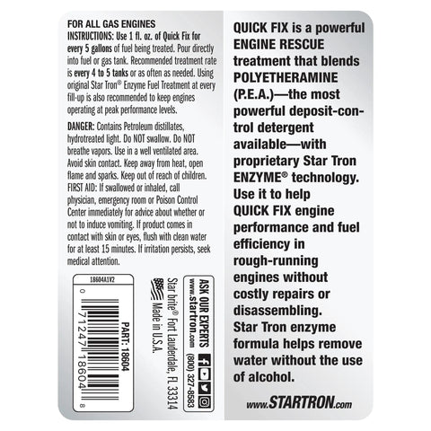 Straight Up Gas Tank Treatment For Deep Fuel System And Injector Cleaning Engine Rescue Formula To Kill Rough Idles And Wake Up Lagging Engines For Smoother Daily Drives And Bulletproof Cold Startups detailed instructions and warnings label.
