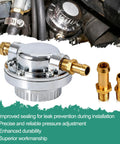 Adjustable Carb Fuel Pressure Regulator Kit 1 To 5 PSI Universal For Carbs With 1/4, 5/16, And 3/8 Fittings Top Dial 5 Stage Control