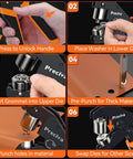 Three Size Grommet Tool Kit With Interchangeable Dies Half Inch Quarter Inch Three Eighths Inch Eyelet Setting Tool usage steps