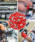 100 Pcs Wire Ferrules Kit 8 AWG Ferrule Connectors End Terminals E10 12 Crimp Connectors Red For Screw Terminal Projects Car Audio Speaker Wiring Industrial Electricians DIYers in panel wiring
