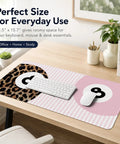Funky Cheetah Lucky 8 Ball Large Mouse Pad 31.5 by 15.7 Inches for Gaming and Work on desk with keyboard and mouse