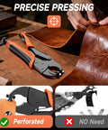All In One Heavy Duty Snap Fastener Tool Kit With 100 Sets Of Canvas Snaps 380 Pieces close-up on leather crafting