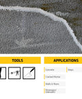 Close-up of gray concrete surface sealed with Masonry Crack Filler Seals And Waterproofs Cracks In Concrete, Masonry, Walls And Floors.