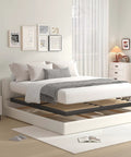 Heavy Duty 2 Inch Queen Box Spring With Rounded Corners And Ironclad Steel Base Featuring Premium Wood Slats for modern bed setup.