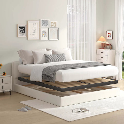 Heavy Duty 2 Inch Queen Box Spring With Rounded Corners And Ironclad Steel Base Featuring Premium Wood Slats for modern bed setup.