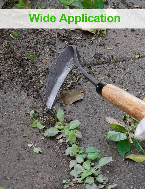 17 Inch Sickle Hoe Hand Weeder With Kama Blade High Carbon Steel One Piece Tool used for weeding on stone pavement