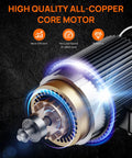 Close-up of high-quality all-copper core motor for Beast 1/2 Inch 6 Amp Corded Hammer Drill Kit With Variable Speed, 2800 RPM.