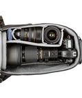 Interior view of Glass Limo Camera Backpack For Pro DSLR Gear With Tripod Mount Fits Large Tele Lenses Like 600mm 500mm And 200 400mm Pro Body Compatible