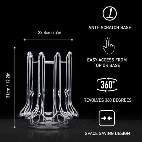 Boss Level Nespresso Vertuo Capsule Holder Rack For 70 Pods 40 On Outer Display And 30 In Carousel 360 Degree Rotating Chrome Stand