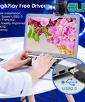 16MP USB Camera Module With 170 Degree Fisheye Lens for Raspberry Pi and PC connected to laptop for high-resolution imaging