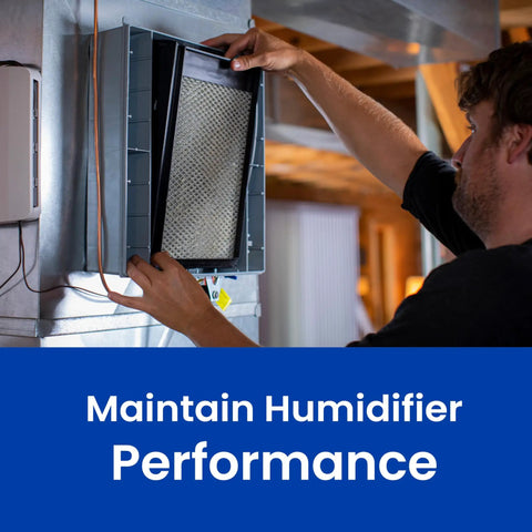 Person installing Humidifier Maintenance Kit With Water Panel Replacement Filter For Whole House Humidifiers Models 550 And 558 Model 10