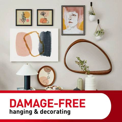 Slap On Universal Picture Frame Hangers Deliver Dead Easy Damage Free Wall Mounting Renter Approved Metal Adhesive Straps Hold Up To Eight Pounds Without Punching Holes Or Leaving Sticky Marks To Build Your Gallery Wall Quickly, showcasing art and decor on a stylish wall.