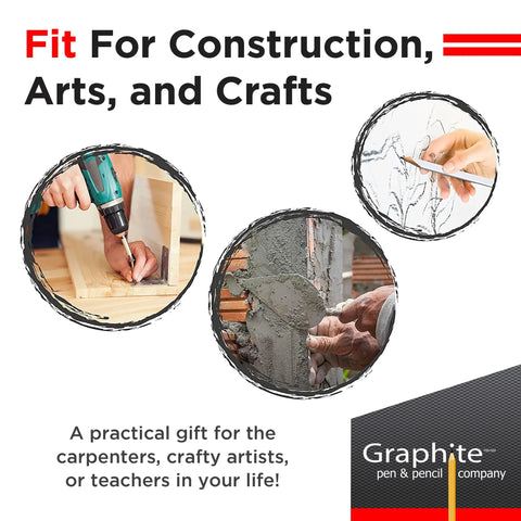 Rugged Graphite Carpenter Pencils That Leave Bold Tracks On Rough Lumber And Power Through Every Jobsite Grind With Hardcore Precision And No Sweat Durability For Woodwork used in construction and arts.