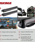 Beefy 60 Inch Aluminum Roof Rack Cross Bars With Integrated Tie Down Points And T Slot Mounts For Rooftop Tents mounted on a truck.