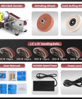 Pro Mini Belt Sander And 15 Degree Belt Grinder With Seven Speeds For Knife Sharpening Woodworking Metalworking Jewelry Diy Sanding Polishing Powered By A Slick 795 Watt Motor That Runs Like A Champ with sanding belts and accessories.