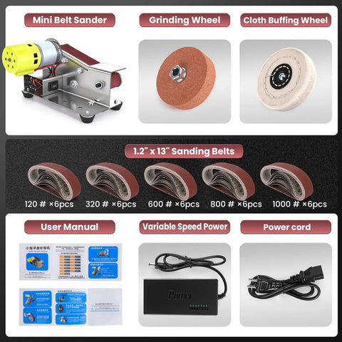 Pro Mini Belt Sander And 15 Degree Belt Grinder With Seven Speeds For Knife Sharpening Woodworking Metalworking Jewelry Diy Sanding Polishing Powered By A Slick 795 Watt Motor That Runs Like A Champ with sanding belts and accessories.