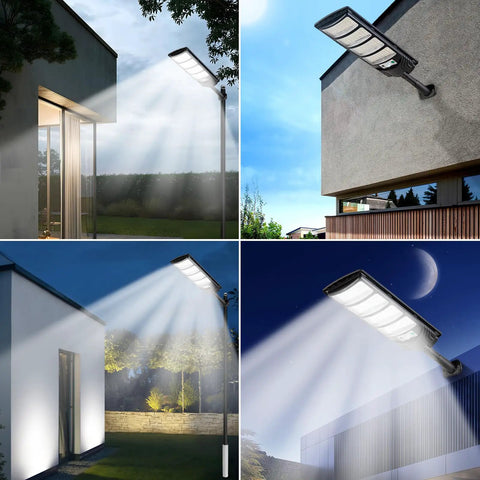 Outdoor Solar Flood Lights With Motion Sensor And Remote Control Waterproof Dusk To Dawn Led Street Lights 2 Pack