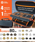 All In One Heavy Duty Snap Fastener Tool Kit With 300 Pcs Boat Cover Snaps In Silver Black Bronze Gold, open case view with snaps