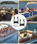 Group on pontoon with Anti-Rattle Pontoon Bimini Clips For Square Tube Frames That Keep Your Top From Shaking On Windy Rides image.