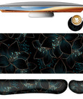 Top view of Extended Keyboard And Mouse Pad Set With Keyboard Wrist Rest, Mouse Wrist Rest And Coaster, Large Floral Desk Mat For Desktop Or Laptop, 35.4 By 15.7 Inches, Perfect For Gaming And Your Office Setup