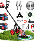 Beast Workhorse 20000 RPM Cordless Weed Wacker With Wheel 6000mAh Battery 4 In 1 Brush Cutter String Trimmer Grass Edger