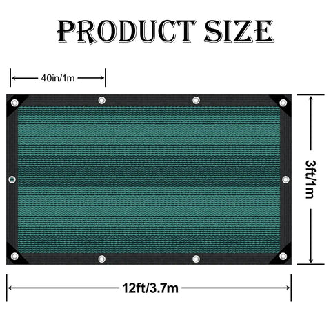 80 Percent Sun Shade Cloth With Grommets For Pergola And Patio Cover in product size 12ft x 3ft, breathable mesh design