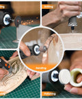 Lightweight Cordless Rotary Tool With Bright Led Halo And Fast Charge Battery Featuring Five Speeds At 28000 Rpm For smooth wood carving and metal polishing.