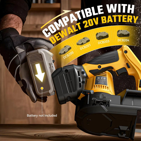 Cordless Portable Band Saw With Two And A Half Inch Cutting Capacity, 20V Brushless Power, works with DeWalt 20V batteries