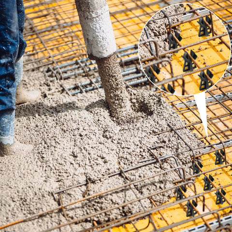 200 Pieces Rebar Chairs Plastic Heavy Duty Spacers For Concrete Forming Fits Bar Sizes 3 To 5 used in grid reinforcement