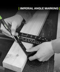 7 Inch Aluminum Rafter Square With Imperial Hip Valley Scales For Dead Easy Roofing Layouts used for marking precise angles on wood.